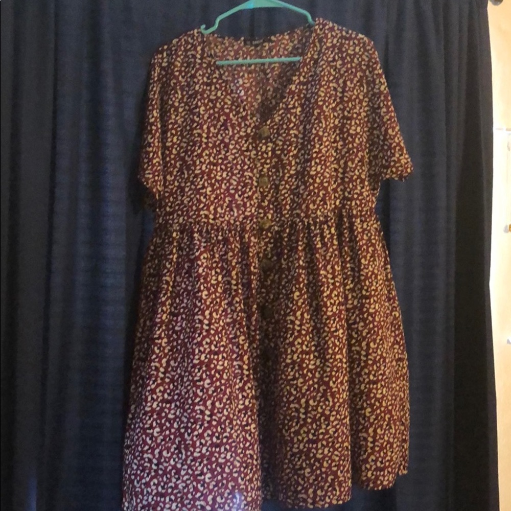 Babydoll mock-button up dress